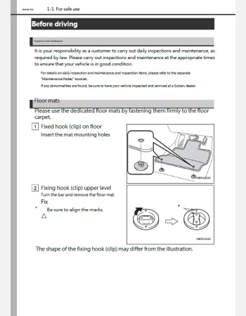 subaru justy 2018 2019 2020 owners manual in english